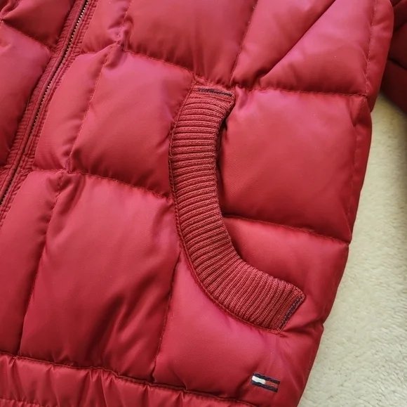 Tommy Hilfiger Quilted Down Red Women's Jacket Size Small - Picture 8 of 14